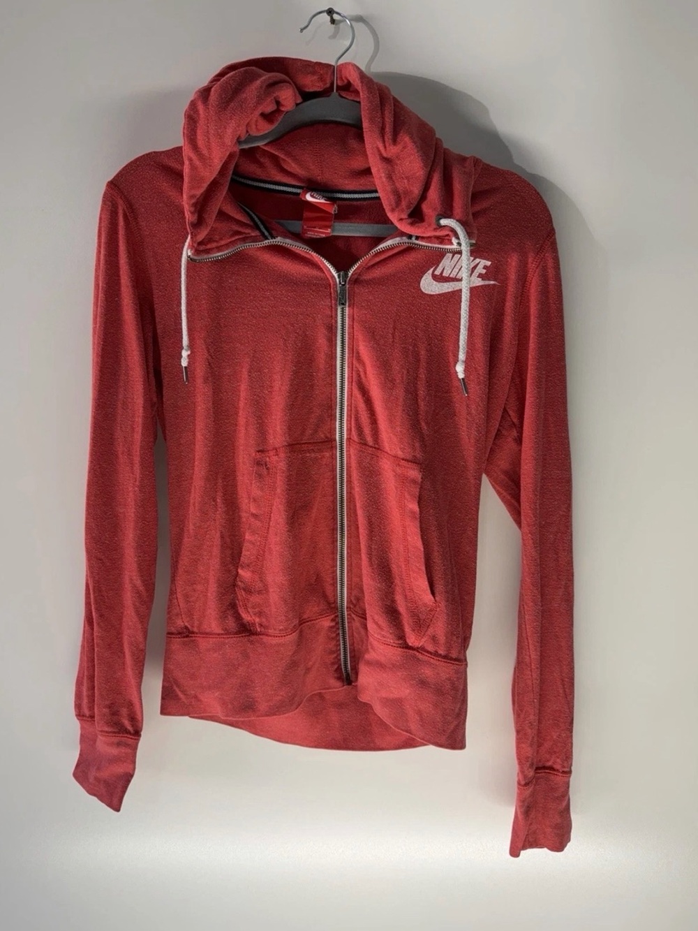 Nike Women's Red Full-Zip Hooded Sweatshirt